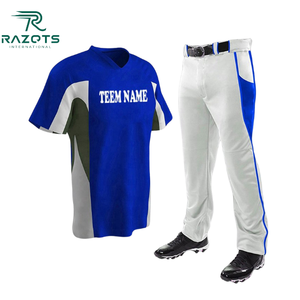 Camisetas y pantalones con botones personalizados de gran tamaño, ropa deportiva de béisbol para hombres jóvenes a granel con uniformes bordados - Product Image 2