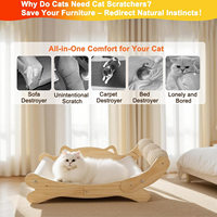 Lit et hamac pour chat 3 en 1 avec perchoir en bois massif, base stable et durable sans pointe pour les grands chats