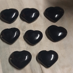 45mm <b>Black</b> Obsidian Puffed <b>Heart</b> Natural Crystal Gemstone Feng Shui Style Carved Loose for Jewellery for Exportation - Product Image 4