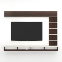 Elegante Mueble de TV Grande para Montar en la Pared Primax Plus con Estantes para Libros y Decoración, Ideal para Televisores de 50 Pulgadas