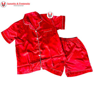 Conjunto de Pijama Personalizado de la Hermandad Griega Delta Sigma, Ropa Bordada con Volantes, Ropa de Dormir, Ropa de Estar en Casa, Artículos Griegos - Product Image 1