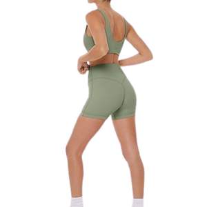 Bas quantité minimale de commande personnalisé taille haute Yoga Shorts femmes Scrunch bout à bout Premium Fitness Gym entraînement Shorts - Product Image 3