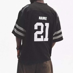 Street Wear 100% Polyester Fabric Applique Embroidery Custom Oversized Football Jersey <b>Blank</b> Mesh American Football Jersey - Product Image 5