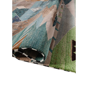 Tapis en laine et soie de bambou noué à la main Freedom Manchaha, motif géométrique, tapis de salon - LES-8373 - Product Image 2