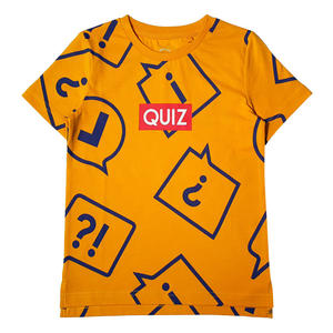 T-shirt style décontracté pour garçons, vêtements pour enfants à prix abordable 100% coton Orange manches courtes - Product Image 1