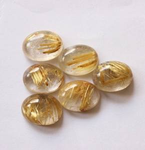 พลอยทรงวงรีทรงหลวมขัดสูง10X14มม. เป็นรูไทล์ทองคำธรรมชาติสำหรับทำต่างหูแหวนเงินทำมือ - Product Image 5