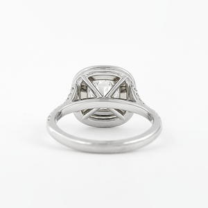 Anillo de Compromiso para Mujer Tishya Diamond, 1 Ct, Moissanita, Corte Cojín, Doble Halo, Plata de Ley 925, Chapado en Oro Rosa - Product Image 5