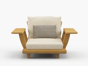 Sillón de Jardín Xylie Hecho de Madera de Teca Sólida con Cojines Gruesos y un Acabado Natural - Product Image 2