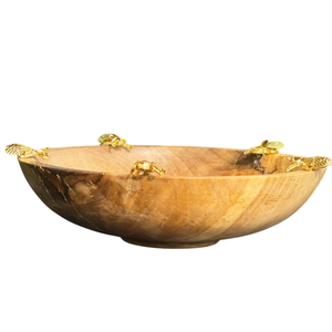 Vaisselle décorative fantaisie pour la maison pour bol de service et de mélange de soupe à salade Bol en bois de qualité de luxe avec des accents en métal Meilleur prix - Product Image 3