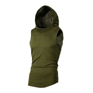 Sudadera con capucha sin mangas para hombre, camisa de estilo informal, a la moda, con bordado, impresión por sublimación, temporada de verano - Product Image 6