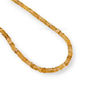 Luxury Grade Yellow <b>Citrine</b> Gemstone Smooth Tyre Beaded Necklace with Lightweight 925 Sterling Silver Clasp for Women <b>Jewelry</b> - Product Image 4