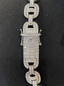 Diamond Tester Pass Hip Hop S925 Argent Glacé Bling VVS Moissanite Chaîne à maillons cubains pour hommes 18mm - Product Image 2