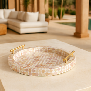 Bandejas naturales hechas a mano con incrustaciones de madreperla para el desayuno del té y la decoración del hogar hechas en Vietnam - Product Image 2