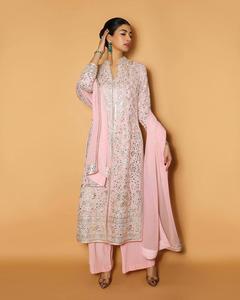 ชุดคุर्ติ-พลาซโซแบบใหม่ คุณภาพดี เสื้อผ้าจอร์เจตต์เนื้อหนา พร้อมงานปักเต็มตัว และกางเกงพลาซโซจอร์เจตต์เนื้อหนา (เย็บสำเร็จ) - Product Image 2