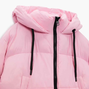 2025 colección caliente nuevo diseño Casual mujer Puffer chaqueta de invierno 100% poliéster acolchado Crop algodón relleno bordado - Product Image 4