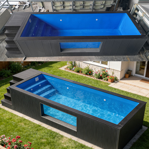 Piscina de Natación Acrílica Transparente Sobre Tierra para Exterior de Contenedor WPC de Lujo Personalizada con Jacuzzi Familiar e Hidromasaje - Product Image 3