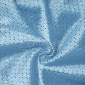 Shorts respirants en maille pour hommes, couleur unie, taille mi-haute élastique, séchage rapide, bleu clair, 100 % polyester, tissu tricoté, service OEM - Product Image 6