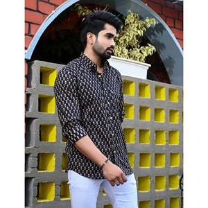 Chemise en coton imprimée pour homme, coupe slim, style décontracté chic, 100% popeline, manches longues, tailles XL à 6XL - Product Image 5