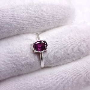 Rodolita piedra OvalCut moda diseño romántico anillo 925 Plata clásico mujer chica aniversario regalos - Product Image 3