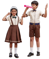 Ensemble d'uniformes scolaires professionnels de haute qualité pour enfants, garçons et filles, chemise, short, robe tablier, polyester/coton, logo personnalisé