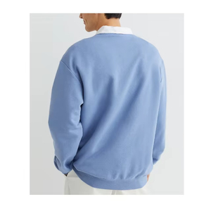 2025 último diseño pulóver sudadera hombres azul cielo 100% algodón logotipo personalizado ODM ropa deportiva tamaño 6XL bajo precio de fábrica invierno - Product Image 2