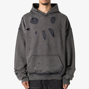 Sweat-shirts à capuche en molleton épais pour hommes, grande taille, style vintage vieilli, brodés et personnalisés, avec poches, collection automne, vente en gros - Product Image 1
