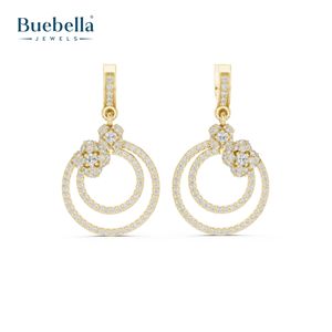 Pendientes de diamantes de corte redondo elegantes de Plata de Ley 925 diseño clásico atemporal perfecto para el uso diario pendientes para mujer - Product Image 5