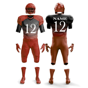 Uniformes de fútbol americano recién llegados Logotipo personalizado en el mejor material Slim Fit con manga corta Técnica impresa - Product Image 5