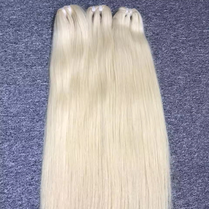 Extensions de cheveux humains vierges vietnamiens chauds éclaircissant couleur droite naturelle #60 pas d'enchevêtrement cuticule alignée Machine Double trame - Product Image 1