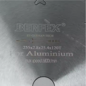 Lame de scie circulaire industrielle de qualité 255mm pour la coupe de l'aluminium 2.8mm Kerf 25.4/30mm alésage 120 dents OEM personnalisable soudé au laser - Product Image 5
