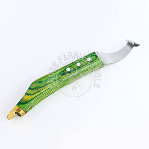 Hot Selling Farrier Tool veterinary hoof knife for Cattle Horses Hoof Cutter Green <b>Wooden</b> Handle cow hoof <b>trimming</b> knife - Product Image 2