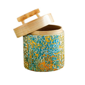 Archivos de cuencos de bambú hilado vietnamita de alta calidad/laca de tarro de bambú decorativa hecha a mano con incrustaciones de cáscara de huevo azul - Product Image 3