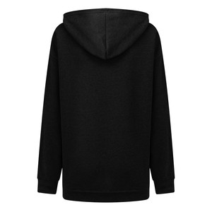 Unisex Custom <b>Hoodies</b> Fall Tops with 3D Pattern Oversized Pullover Sweatshirt with Letter Puff Print in <b>Black</b> Color for <b>Women</b> - Product Image 4