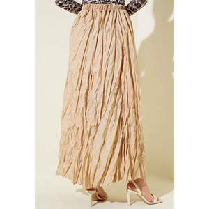 Jupe plissée plissée beige pour femme - Product Image 4