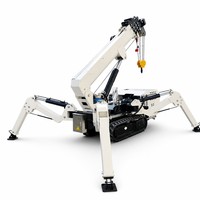 Mini-grue araignée de 3 tonnes avec ventouse à vide pour la manutention de panneaux, idéale pour les travaux de construction de murs architecturaux