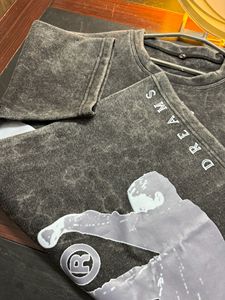 Camiseta con Estampado Digital Personalizado, Lavado Ácido, Estilo Vintage, Holgada, Unisex, Algodón Grueso de 300g, Moda Retro para Hombre y Mujer - Product Image 4