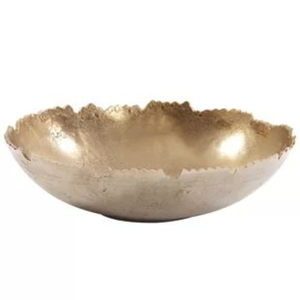 Bol de service en aluminium finition argent pour restaurant, bol à nourriture et à salade, forme ronde, bols de service en métal faits à la main - Product Image 2