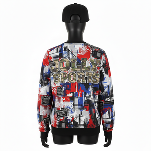 <b>Women</b> Sublimation Sweatshirt Premium Polyester <b>Fleece</b> GSM All Over Print Red Blue <b>Black</b> Custom Logo <b>Women</b> Sublimation Sweatshirt - Product Image 6