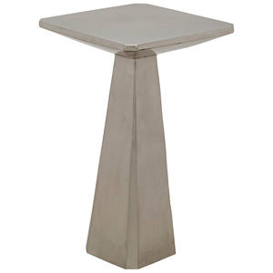 Table d'appoint en métal de couleur argentée avec dessus en métal de base lourd, table basse pour salon, hôtel et restaurant - Product Image 1