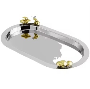 Bandeja de Metal Artesanal Clásica de Lujo, de Alta Calidad, en Acero Inoxidable, Tamaño Estándar, para Servir Postres y Chocolates - Product Image 2