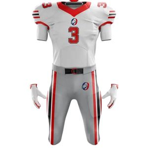 Ensemble Maillot et Pantalon de Football Américain Blanc et Rouge Personnalisable – Tenue de Sport Respirante Haute Performance pour Équipe – Fabricant OEM - Product Image 3