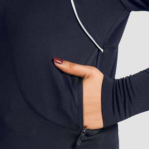 Chaqueta Aero Fit Slim Azul Marino con Cuello Alto para la Temporada de Otoño - Product Image 5