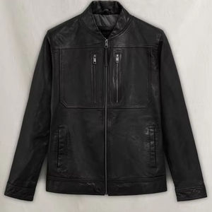 2025 chaqueta de motorista de cuero de motocicleta de moda para hombres Slim Fit ropa de calle elegante Ideal para marcas a granel y personalizadas - Product Image 1