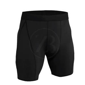 Shorts de compression élastiques respirants de taille moyenne pour hommes de haute qualité, style décontracté à motif solide, vente en gros bon marché - Product Image 2