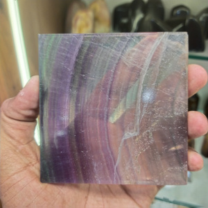 Tranche de racine de Fluorite de qualité supérieure polie à la main tranches de cristal de Fluorite pour la décoration sous-verre poli de Fluorite arc-en-ciel - Product Image 5