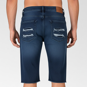 Shorts Vaqueros para Hombre al por Mayor, Estilo Urbano, 100% Algodón, Gruesos, Color Negro Sólido, Cierre de Cremallera, Transpirables, Impermeables y Ecológicos - Product Image 2