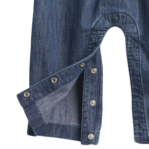 Mameluco de Mezclilla para Bebé, de una Pieza, Forrado de Felpa Suave, Mangas Largas, Cierre de Cremallera Oculto, Color Sólido, Ajuste Cómodo para Invierno, 100% Algodón - Product Image 4