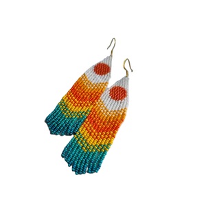 Boucles d'oreilles pendantes de luxe faites à la main en perles de rocaille, choix de cadeau élégant, boucles d'oreilles tendance en perles de rocaille, accessoires de mode de boutique - Product Image 6