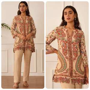 Presentamos el Próximo Conjunto de Salwar Kameez Tradicional con Estampado Digital en Relieve para Mujer - Ropa de Fiesta de Secado Rápido para Todas las Temporadas - Product Image 2