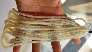 Super qualité opale éthiopienne multi feu facettes Rondelle grande taille perles prix de gros Welo blanc opale beignet collier de perles - Product Image 5